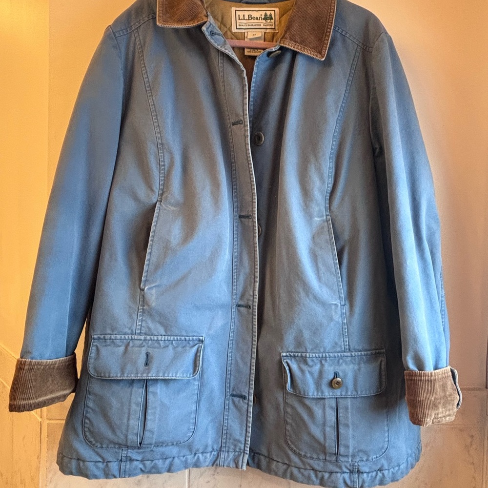 L.L. Bean Men's Blue and Brown Military Jacket Barn Jacket vintage - Picture 13 of 16